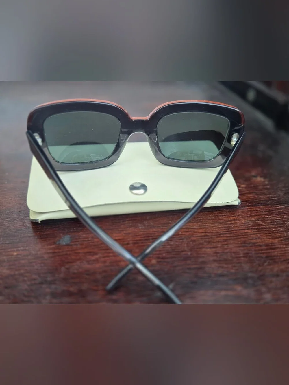 Marni Oversized Square Sunglasses in Brown Edge with Black Lenses